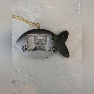 Cat Magnet / Ornament - Fish Shaped